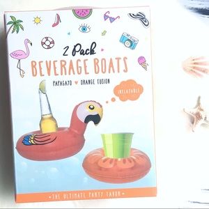 Pool Beverage Float 2-pk Parrot Bird Orange Beverage Boat